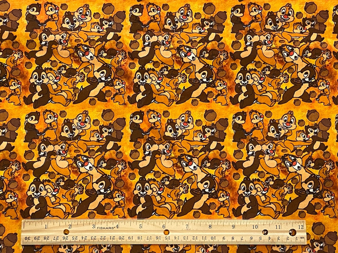 Chip and Dale Fabric, Disney Fabric, 100% Cotton Fabric, Yard 36