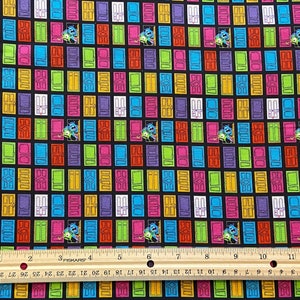 Monster Inc Fabric, Mike Wazowski, Sully, Pixar Fabric, Fat Quarter 18&quot;x22&quot;, Remnant 36&quot;x10&quot;, *LOOK at RULER, This is a small print!*