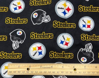 Steelers Fabric, Pittsburgh Steelers, Steelers Helmet, 100% cotton, Quilting Cotton, 1/2 Yard 18" x 44", Yard 36" x 44", Remnant 36" x 10"