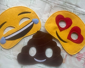 Handmade Emoji Felt Face Masks