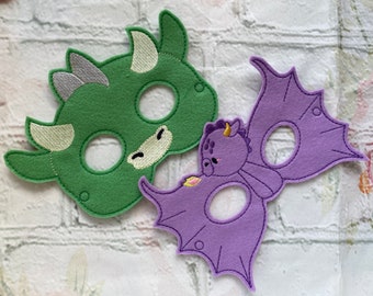 Handmade Dragon felt face masks