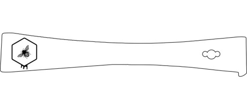 Puede incluir: Una ilustraci&oacute;n en blanco y negro de una abeja dentro de un hex&aacute;gono, con una gota de miel debajo. La ilustraci&oacute;n est&aacute; sobre un fondo blanco.