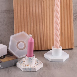 Hexagon Candle Holder Mold Hexagon Holder Silicone Mold Candlestick Mold Concrete Mold Plaster Mold Epoxy Resin Mold DIY Molds