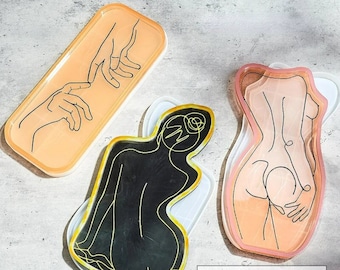 The Creation of Adam Tray Mold Female Body Tray Mold Woman Body Silicone Mold Concrete Mold Jewelry Tray Mold Epoxy Resin Plate Mold DIY