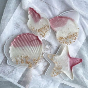 Shell Mold Silicone Mold Concrete Mold Tray Mold Conch Tray Silicone Mold Jewelry Tray Molds Epoxy Resin Dish Plate Mold DIY and More Molds