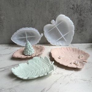 Leaf Mold Silicone Mold Concrete Mold Tray Mold Plaster Tray Silicone Mold Jewelry Tray Molds Epoxy Resin Dish Plate Mold DIY and More Molds