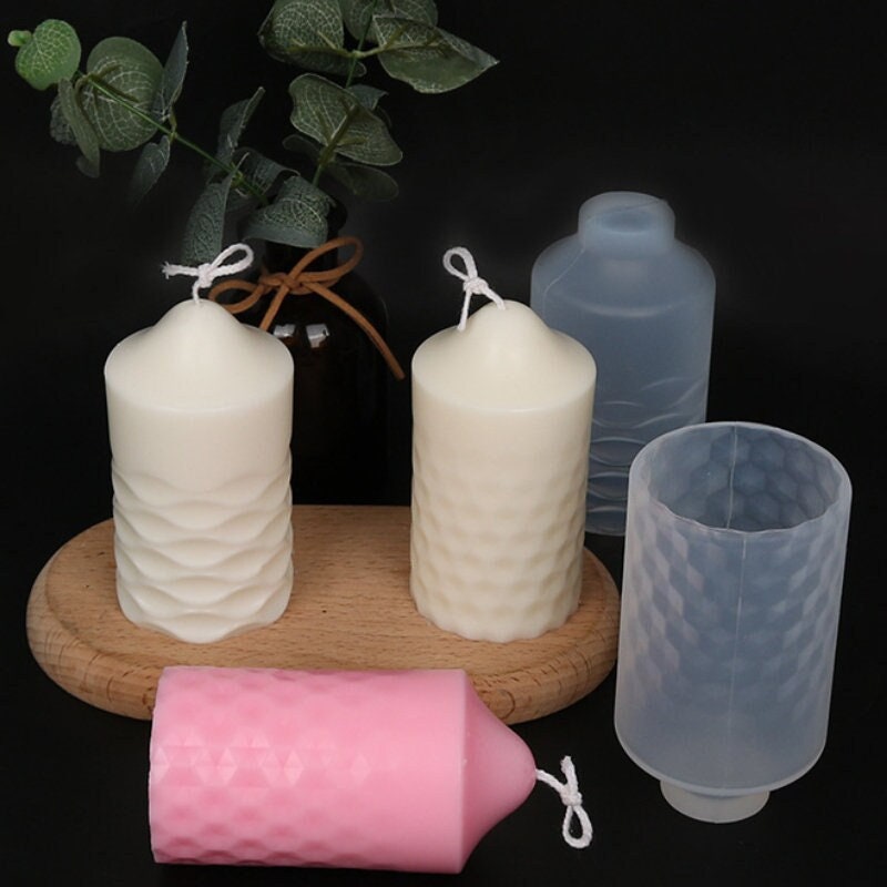 Short Cylinder Candle Silicone Mold with Christmas Pattern – Boowan Nicole