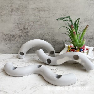 S Shape Candle Holder Mold Multiple Holders Silicone Mold Candlestick Mold Concrete Mold Plaster Mold Epoxy Resin Mold DIY Molds