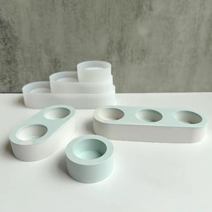 3 Hole Candle Holder Mold Candlestick Silicone Mold Candlestick Mold Concrete Mold Plaster Mold Epoxy Resin Mold DIY Molds