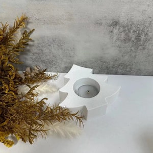 松の木のキャンドルホルダー型 クリスマスホルダー シリコン型 松の燭台型 クリスマス コンクリート型 石膏型 エポキシ樹脂型