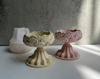 Lotus Candle Holder Mold Lotus Candle Stand Flower Holder Silicone Mold Lotus Candlestick Mold  Concrete Mold Plaster Mold Epoxy Resin Mold