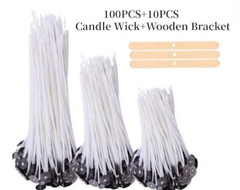 DIY Candle Making Kit Candle Wicks Cotton Candle Wick Candle Flakes Centering Device Wooden Sticks Sticker Candle Making