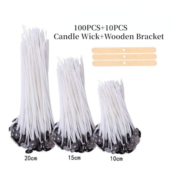 DIY Candle Making Kit Candle Wicks Cotton Candle Wick Candle Flakes Centering Device Wooden Sticks Sticker Candle Making