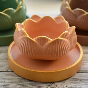 Lotus Candle Holder Mold Flower Holder Silicone Mold Lotus Candlestick Mold  Concrete Mold Plaster Mold Epoxy Resin Mold