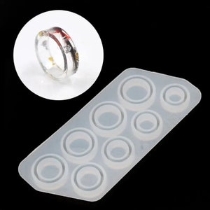Ring Mold Round Ring Mold 8pcs Assorted Sizes Ring Silicone Mold Multiple Ring Silicone Mold Epoxy Resin Ring Mold DIY and More Molds