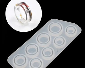 Ring Mold Round Ring Mold 8pcs Assorted Sizes Ring Silicone Mold Multiple Ring Silicone Mold Epoxy Resin Ring Mold DIY and More Molds