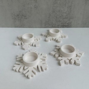 Snowflake Candle Holder Mold Snow Holder Silicone Mold Snowflake Candlestick Mold Christmas Concrete Mold Plaster Mold Epoxy Resin Mold