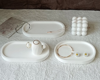 Molde de bandeja ovalada Molde de silicona Molde de hormigón Molde de bandeja de yeso Moldes de bandeja de joyería Molde de plato de resina epoxi Moldes para bricolaje y más