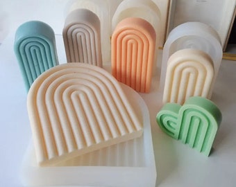Geometric Rainbow Mold Silicone Mold Candle Mold Soap Mold Concrete Mold Vase Mold Tray Mold DIY and More Molds