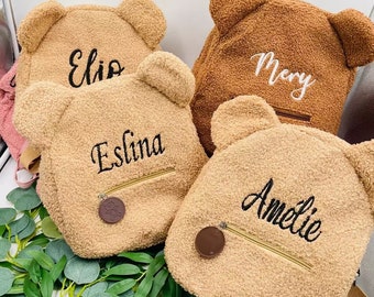 Personalized teddy bear backpack kids gift
