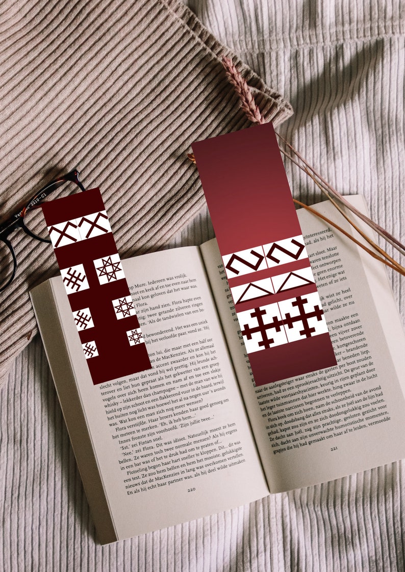 Latvian signs bookmark set, Latvian ornaments, Printable bookmarks with Latvian symbols, Digital bookmark design, Latvian sign pattern image 4