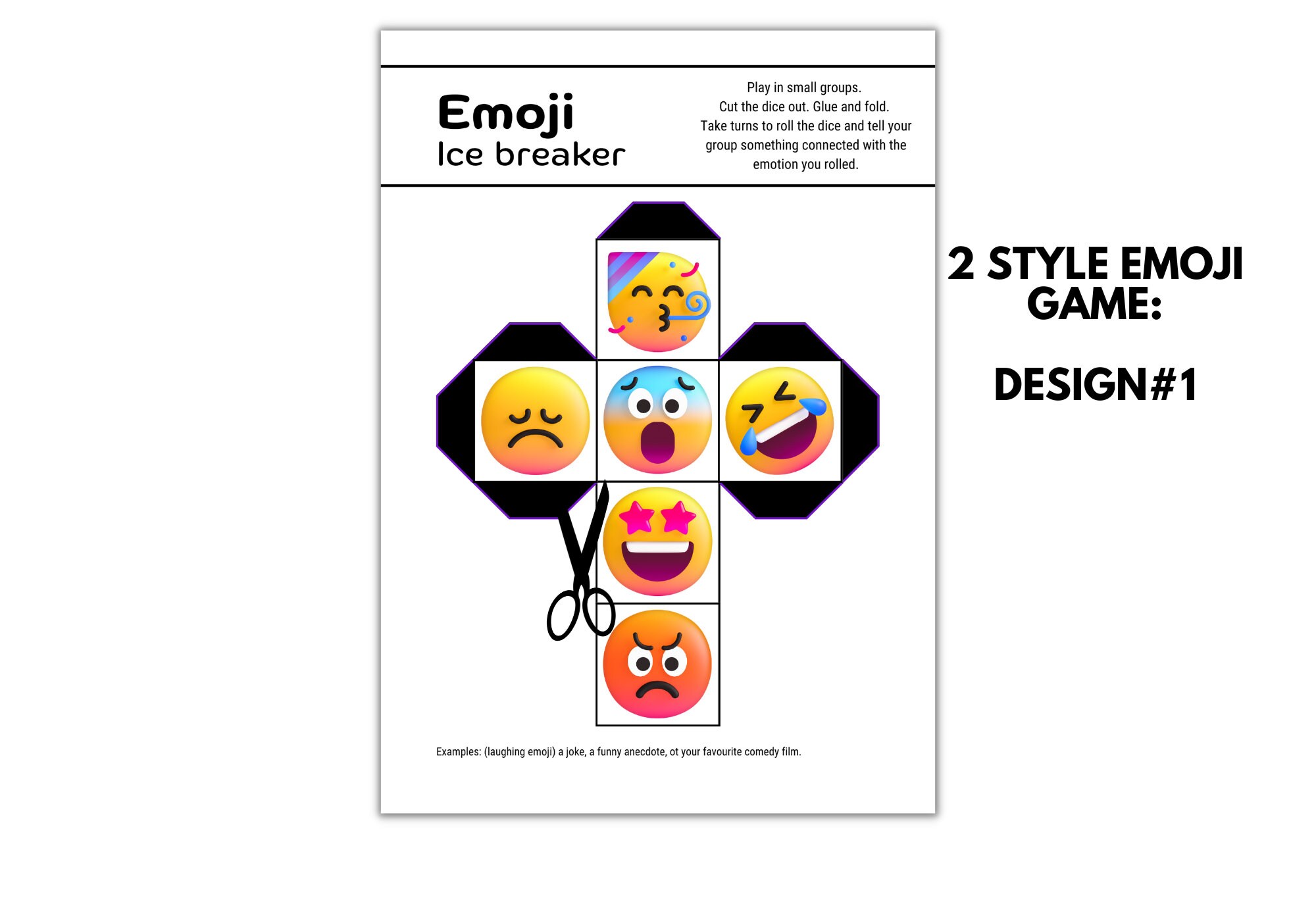 Emoji Icebreaker Game, Fun Printable Activity, Emoji Party Game, Story