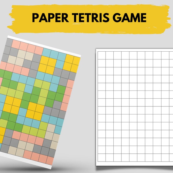 Tetris druckbares Spiel, Tetris Puzzle, Lernspiel, Kinderaktivität, druckbares Brettspiel, Spiele für Kinder