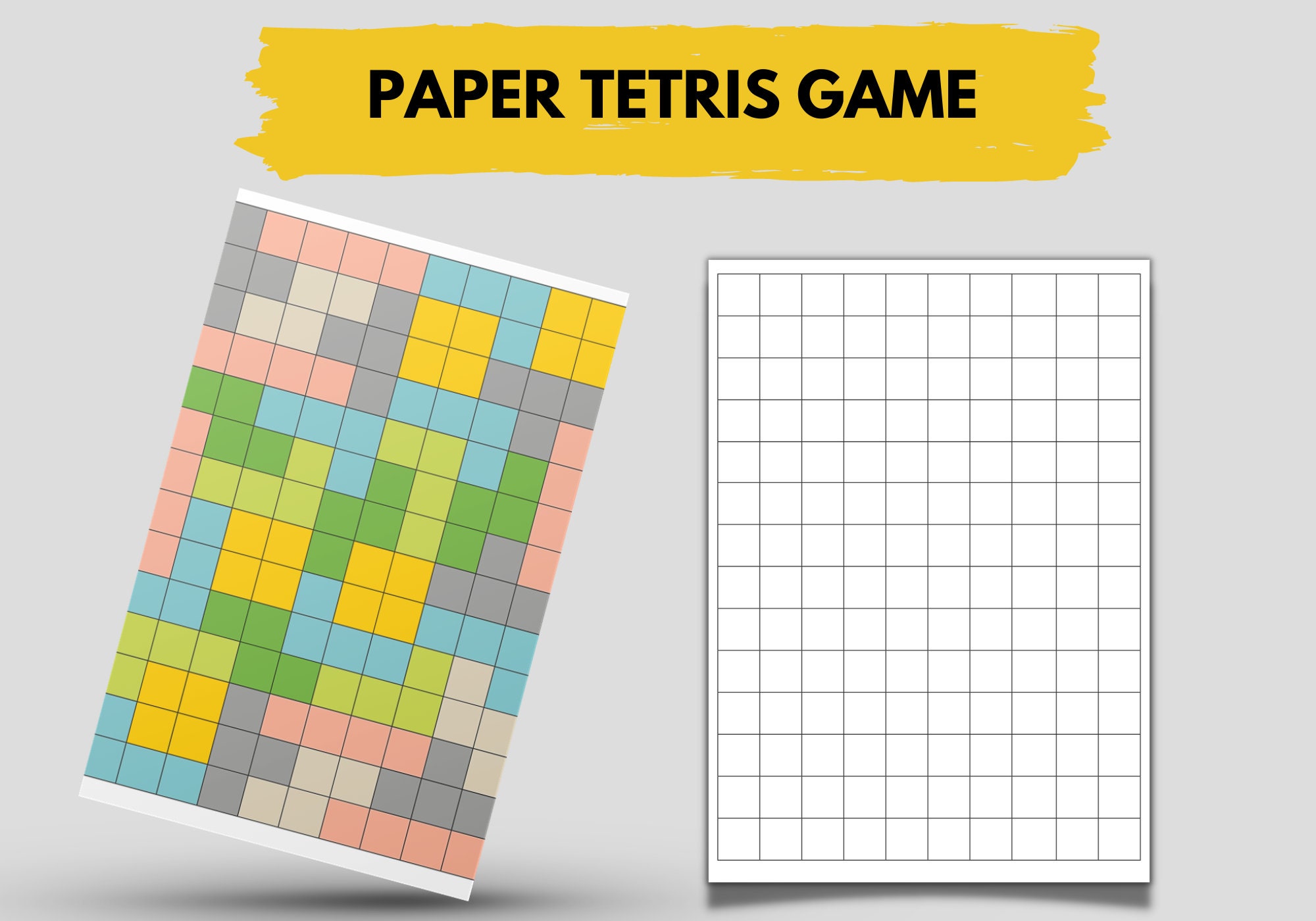 Tetris Game Building Blocks 2 in 1 Board Game 