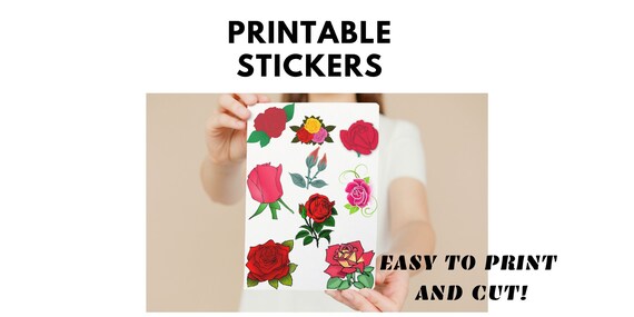 Printable Rose Sticker Sheet Printable Stickers Daily - Etsy