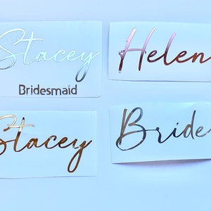 Personalised wedding hanger labels / wedding hanger decals/ custom wedding hanger labels / bridal party name labels