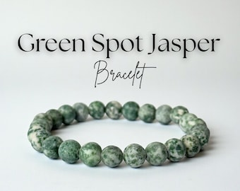 Green Spot Jasper Crystal Bracelet | Natural Gemstone Jewelry