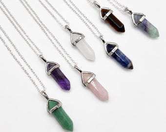 Crystal Point Necklace | Gemstone Pendant | Crystal Jewelry | Birthday Gift