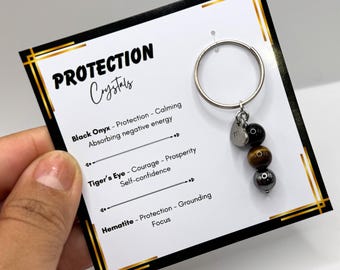 Personalised Protection Crystal Keychain | Custom Keyring