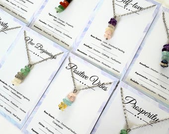 Natural Crystal Necklace | Personalized Jewelry | Birthday Gift | Healing Crystals