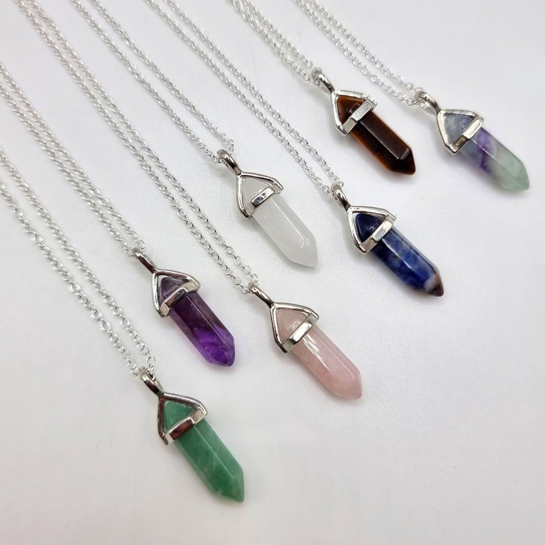 Natural Crystal Point Necklace. Crystal Necklace. Gemstone Necklace. image 1