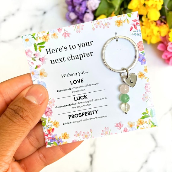 Personalized Crystal Keychain - New Chapter Gift, Initial Charm