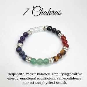 Healing Crystal Bracelet. Natural Gemstone Bead Bracelet - Etsy UK