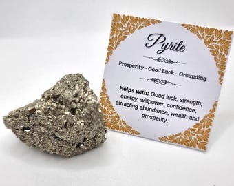 Raw Pyrite Crystal. Prosperity - Good Luck – Grounding .