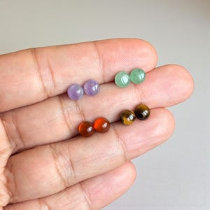 Pendientes minimalistas de cristal / Joyas de piedras preciosas naturales / Acero inoxidable hipoalergénico / Regalo para ella