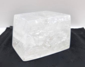 Large Polished Optical Calcite. Iceland Spar. White Calcite. Optical Calcite Crystal.