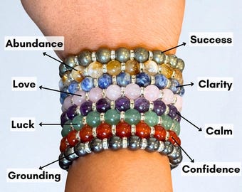 Healing Crystal Bracelet. Natural Gemstone Jewellery. Healing Crystals. Personalised Birthday Gift.