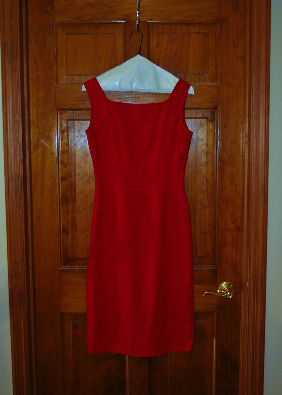 Vintage ~ 1950s "Little Red Dress" - Sleeveless Sh