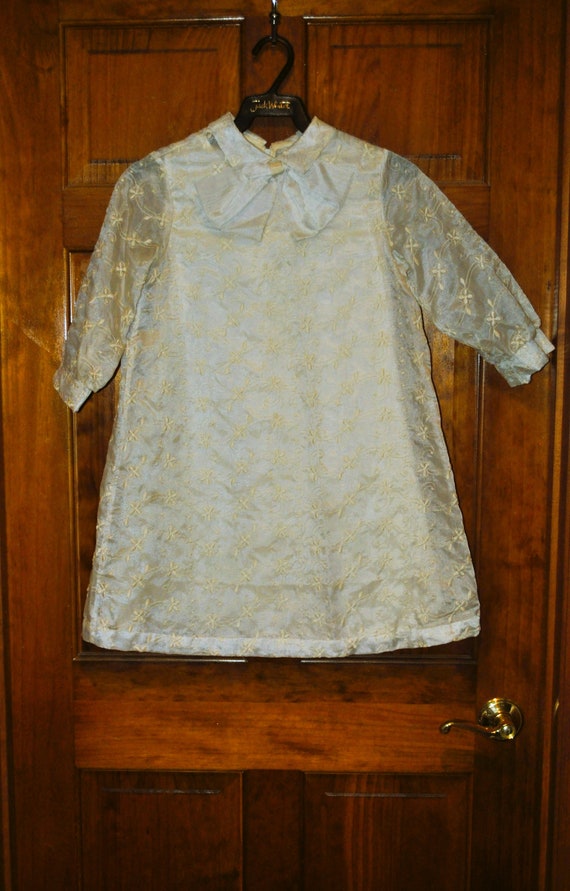 Vintage ~ 1960s Ivory Little Girl's Lined Long Sle