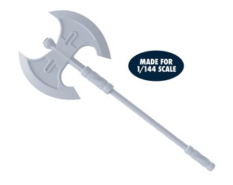 144W-003 Greater Double Edged Axe 01. 3D Resin Fantasy Axe For 1/144 Scale Model Kits.