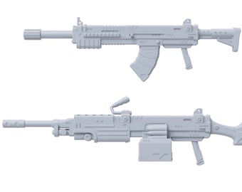 144WS-041 Heavy Ballistics Set 01 (Set of 2 Weapons) 1/144. 3D Builders Parts For 1/144 Model Kits.