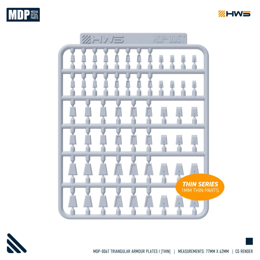 MDP-006T Triangular Armour Plates I (thin). 3D Resin Detail Parts for ...