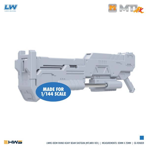 LWMS-003M Rhino Heavy Beam Shotgun (MTLWRX Ver.) 1/144. 3D Resin Parts For 1/144 Mecha Model Kits.