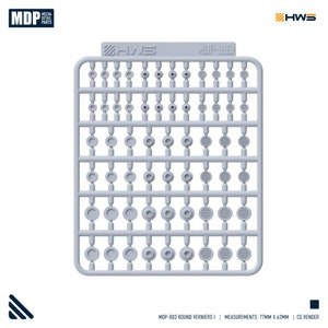 MDP-003 Round Verniers I. 3D Resin Detail Parts For Model Kits.