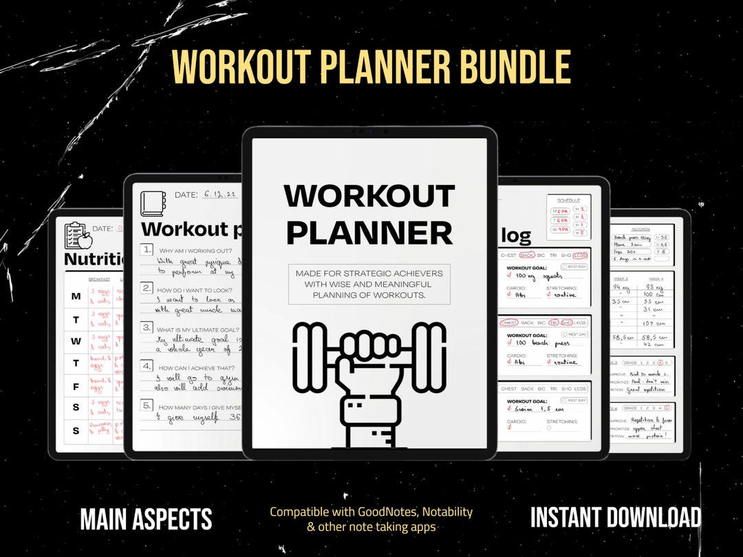 The Workout Planner for Goodnotes and Notability Track Etsy