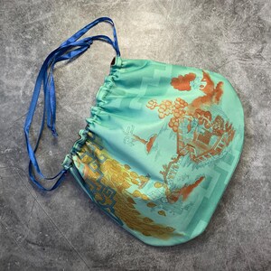 Green Reticule Handbag Regency Drawstring Purse